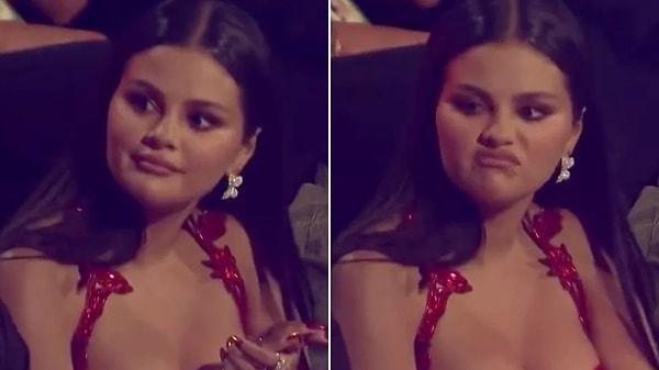 12. Selena Gomez, Chris Brown'ın sahneye çıktığını görünce yüzünü ekşitti!