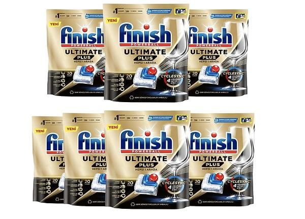 4. Finish Ultimate Plus 140 Kapsül Bulaşık Makinesi Deterjanı Tableti (7x 20 Kapsül)