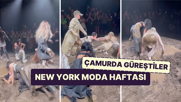 New York Moda Haftası'nda Tasarımcı Elena Velez'in Defilesinde Modellerin Çamurda Güreştiği Anlar Viral Oldu