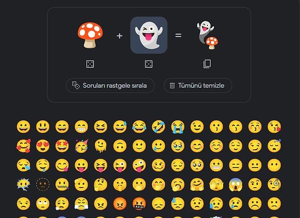 Kendi yeni emojilerini oluşturmak isteyen kişiler, Emoji Mutfağı'nda bulunan mevcut herhangi iki simgeyi birleştirerek kendi orijinal bir emojisini üretebiliyor.