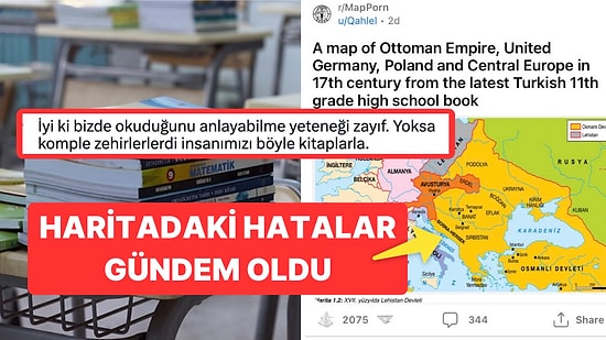 11. Sınıf Lise Kitabındaki 17. Yüzyıl Osmanlı Tarihi Haritasının Yanlış Çizilmesi Tartışmalara Yol Açtı