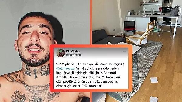 Uzi'nin ev sahibi Twitter'dan yaptığı paylaşımla Uzi'nin kaldığı evin fotoğraflarını paylaşıp, 4 aylık kirasını ödemeden kaçtığını iddia etti.
