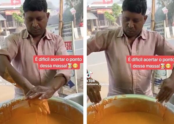 Yine benzer bir Hint sokak yemeği videosu sosyal medyada viral oldu.