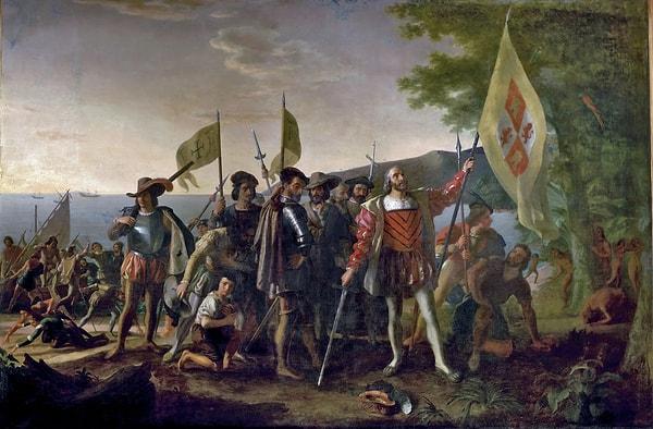 In which year did Christopher Columbus first arrive in the Americas?