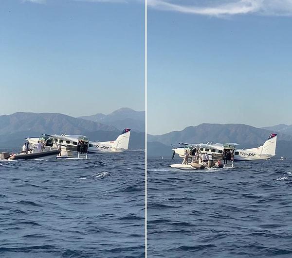 Yapılan paylaşımda yer alan bir diğer iddiaya göre ise Acun Ilıcalı, suya inen uçaktan kendisini alan bot ile yatına geçti.