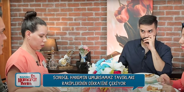 Umursamaz tavırlarıyla rakiplerini iyice çileden çıkartan Songül Hanım en sonunda da Hünkarbeğendi ile Ali Nazik yemeğini karıştırınca olanlar oldu.