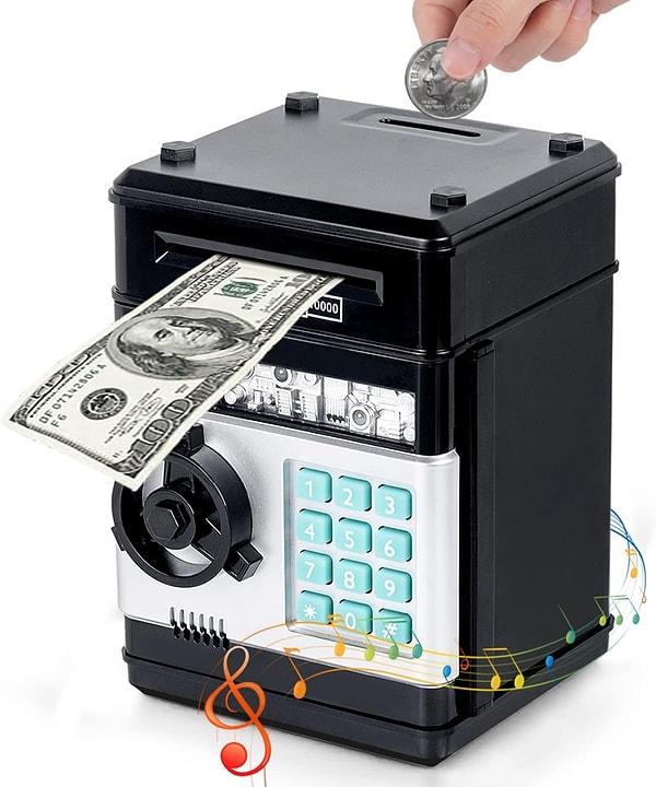 5. Çocuklara para tasarrufunu öğretecek tatlı tasarıma sahip bir elektronik kumbara.