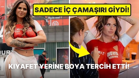 Kıyafet Giymek Yerine Tüm Vücudunu Boyayıp Çırılçıplak Poz Veren Kadın Gündem Oldu