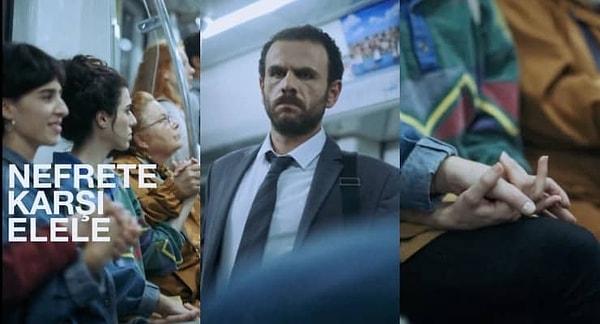 Kaos GL tarafından ‘Ayrımcılığa, baskıya, şiddete, nefrete karşı el ele!’ denilerek paylaşılan reklam filmi bir Marmaray vagonunda geçiyordu.