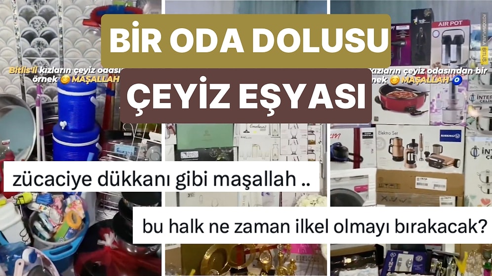 Bir Odayı Tamamen Çeyizi İçin Aldığı Ev Eşyaları ile Dolduran Yeni Gelinin Paylaşımı Gündem Oldu