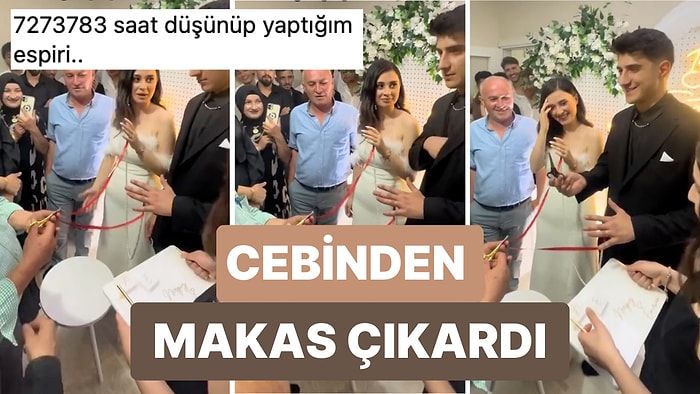 Nişan Töreni Sırasında Uygulanan "Makas Kesmiyor" Adetine Hazırlıkla Gelen Damat