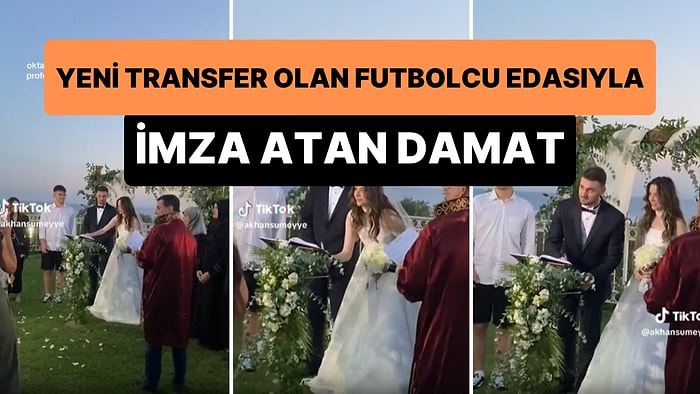 Nikah Merasiminde, Yeni Transfer Olan Futbolcu Edasıyla İmza Atan Damat