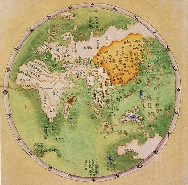 4. 1799'da Çin'e göre Dünya haritası/