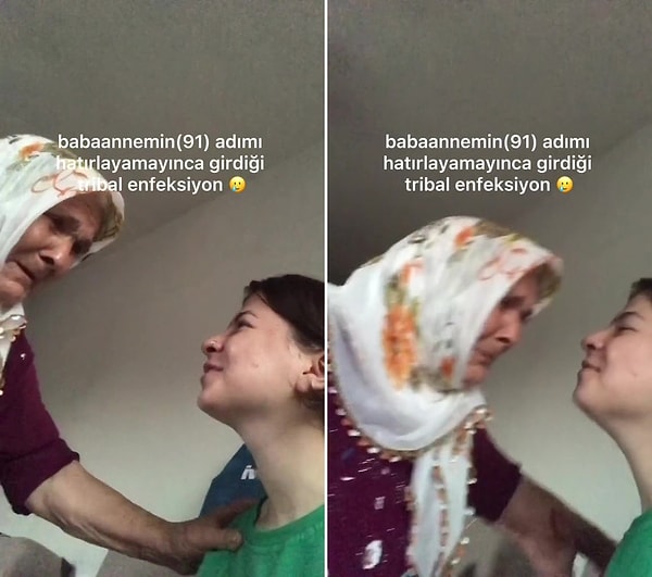 91 yaşında ve alzheimer hastası olan babaannesinin ziyaret ettiğinde adını hatırlamadığını belirten genç, o anlara ait paylaşımı ile viral oldu.