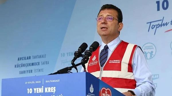 İstanbul Büyükşehir Belediye (İBB) Başkanı Ekrem İmamoğlu, Sultangazi'de temel atma töreni için kameralar karşısındaydı.