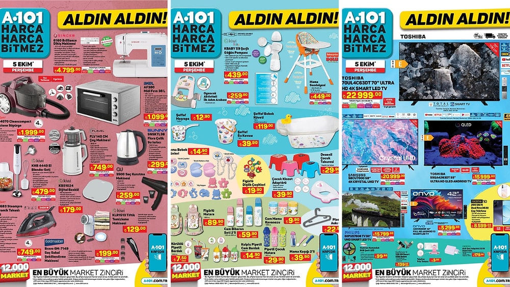 A101'e Bebek Ürünleri Geliyor! 5 Ekim 2023 A101 Aldın Aldın Kataloğu