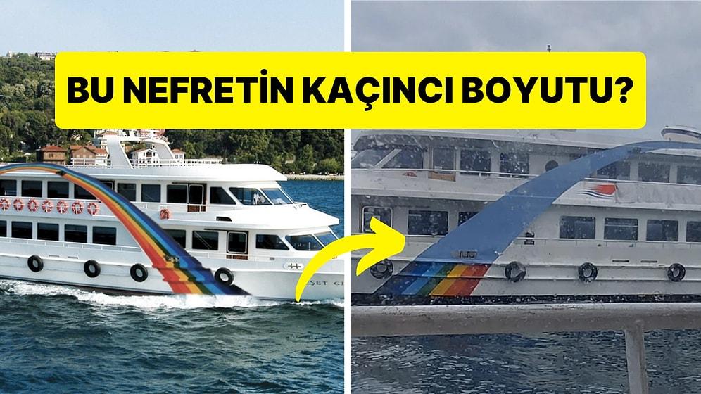 İstanbul'un İkonik Gemisindeki Gökkuşağı Mavi Renkle Kapatıldı!