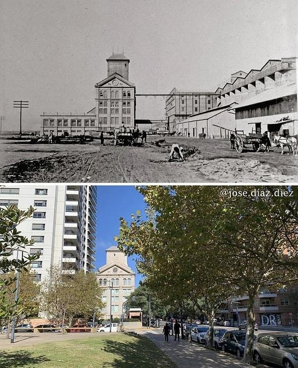 13. Arjantin, Buenos Aires limanındaki eski değirmen (1890 ve bugün)