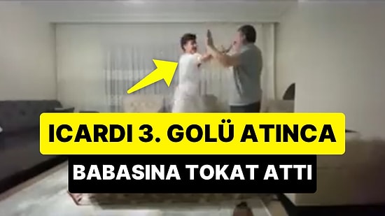 Icardi'nin Manchester United'a Attığı Gole Sevinirken Heyecandan Babasına Tokat Atan Genç