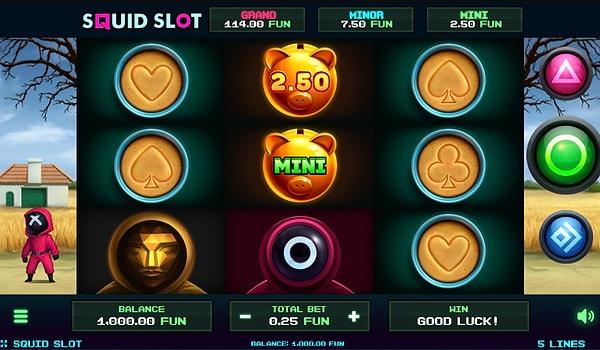 Slot makinesi, Squid Game’in ikonik oyunlarını içerecek şekilde tasarlandı.