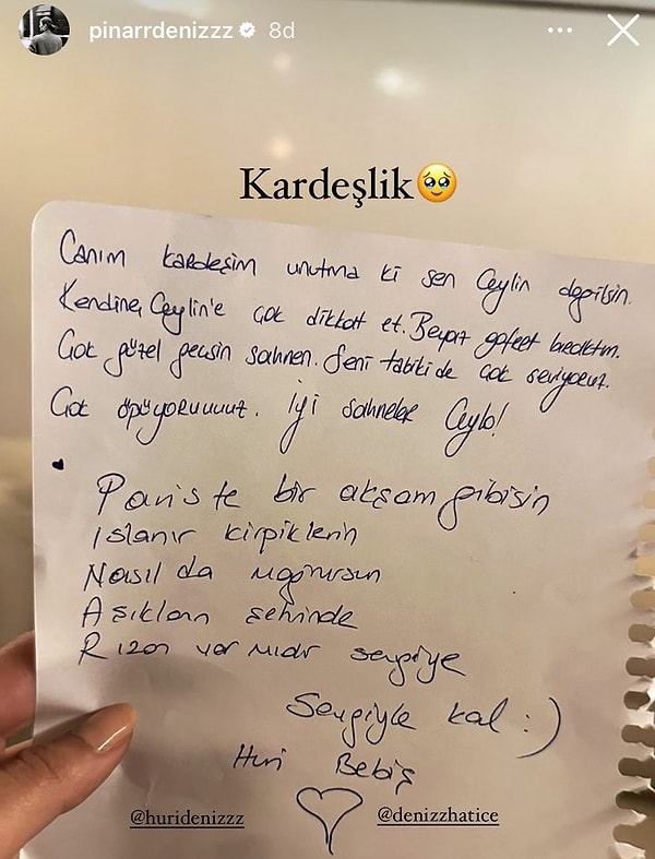 Sette çalışırken kardeşlerinden duygusal bir mektup almayı muhtemelen beklemiyordur ama...