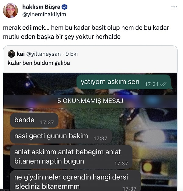 Merak edilerek mutlu olanlarda bugün...