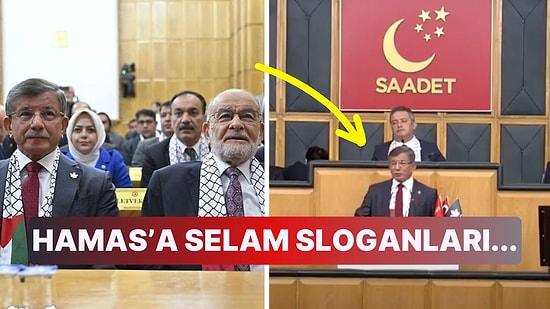 Ahmet Davutoğlu'nun Saadet Partisi Kürsüsünde Yaptığı Konuşma Sırasında Hamas Sloganları Atıldı