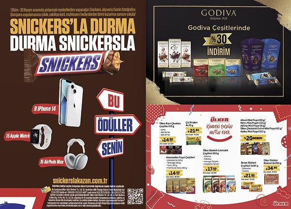 Godiva Çeşitlerinde %30 İndirim👇