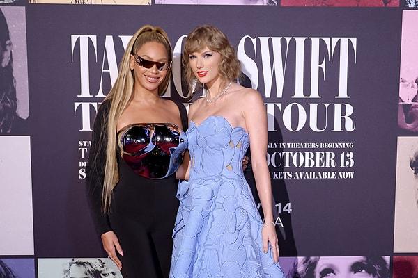 Biz aralarında rekabet olur sanıyorduk ancak dostluklarını kanıtlayan iki şarkıcı, Swift'in "Eras Tour" konser filmi galasında bir araya geldi!