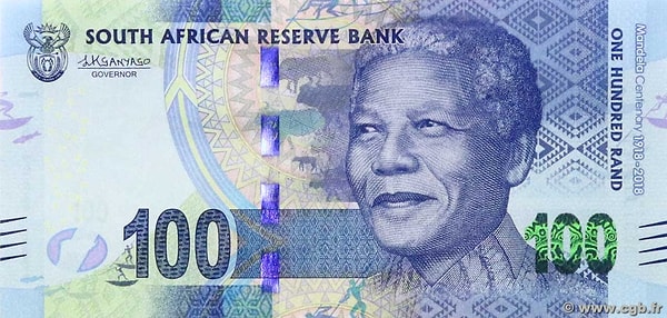 6. 100 banknotu Robben Island hapishanesini temsil ediyor.