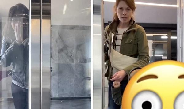 Bir sosyal medya fenomeni de video çekmek için asansöre kamerasını yerleştirdi.