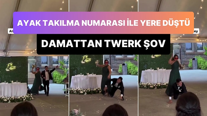 Düğün Salonuna Giriş Yaparken Ayak Takılma Numarası ile Yere Düşüp, Düştüğü Yerde Twerk Yapan Damat