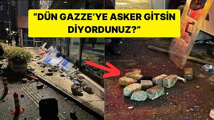 İsrail Konsolosluğu Önünde Görev Yapan Bir Polis Atılan Taşlara İsyan Etti!