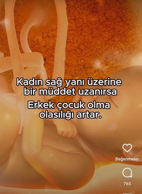 Sağa uzanınca erkek çocuk olma olasılığı artıyormuş.