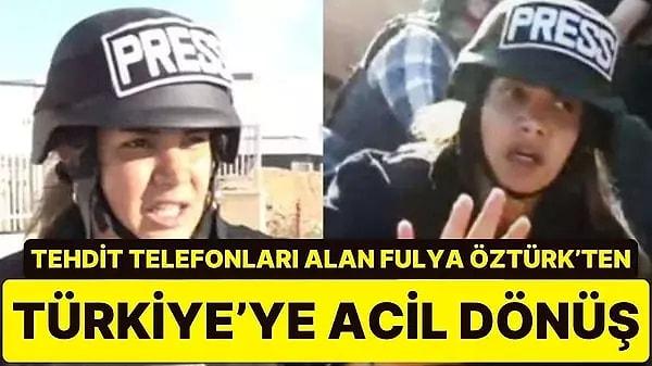 İsrail‘de tehdit telefonları aldığını açıklayan CNN Türk muhabiri Fulya Öztürk Türkiye’ye geri döndü. Öztürk tehditleri sakladığını söyledi.