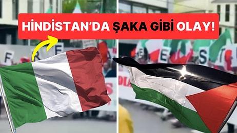 Kafalar Karıştı: Filistin'e Destek Yürüyüşünde İtalya Bayrağı mı Taşıdılar?