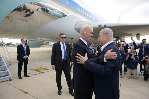 Dünyadan İsrail'e tepkiler artarken ABD Başkanı Biden, İsrail Başbakanı Netanyahu ile bir araya geldi.