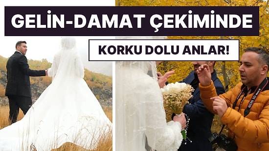 Gelin ve Damada Hayatının Şokunu Yaşattılar! Düğün Çekiminde Korkutan Olay