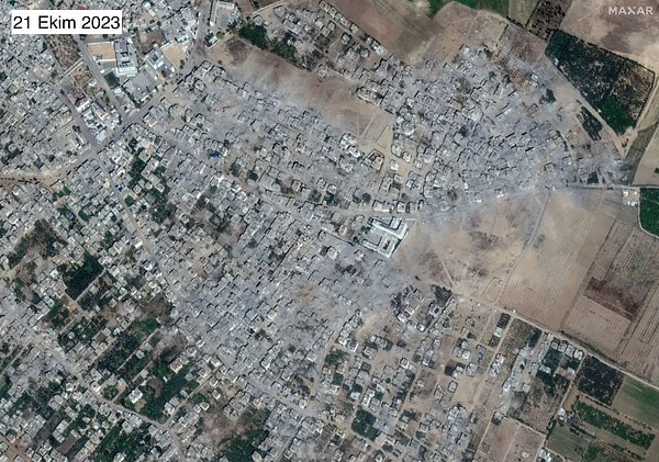 Gazze'deki durumu gözler önüne seren Maxar'ın uydusundan alınan görüntüler, yaşananları tüm çıplaklığıyla ortaya koydu. İşte o görüntülerin devamı: