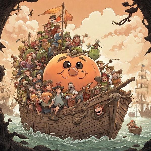 3. An ogre teams up with a band of pirates on a ship to find the heart of a giant peach.