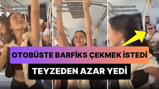 Sosyal Medya Paylaşımı İçin Otobüste Barfiks Çekmek İsteyen Genç Teyzeden Azar Yedi