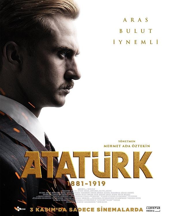 Aras Bulut İynemli'yi Atatürk rolünde izlediğimiz filmin ilk kısmı 3 Kasım günü vizyona girdi. Mehmet Ada Öztekin'in yönetmen koltuğunda oturduğu "Atatürk 1881 - 1919" filmi, Mustafa Kemal'in milli mücadelenin lideri olmaya giden yolda yaşadıklarını konu alıyor.