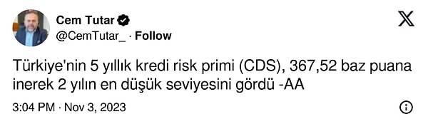 Uzmanların yakından takip ettiği CDS'ler,