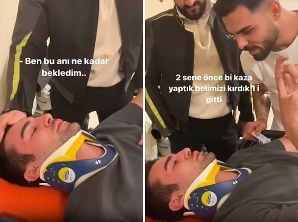 O genç, daha önce de motosiklet kazası yaptığını söyleyerek kalan canlarını hesaplarken, yanındaki arkadaşları da onunla dalga geçti.