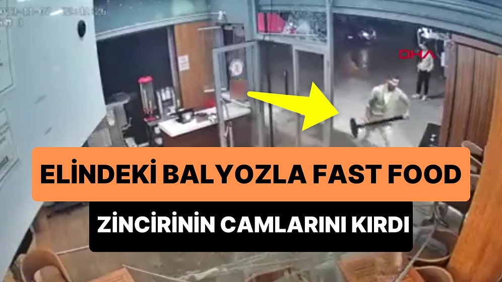İstanbul'da Bir Kişi, Saldırıların Hesabını Vereceksiniz Deyip Balyozla Fast Food Zincirinin Camlarını İndirdi