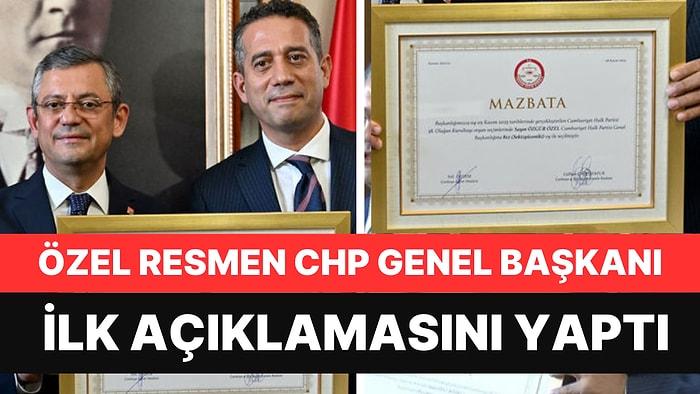 Özgür Özel Resmen CHP Genel Başkanı! Mazbatasını Aldı, İlk Açıklamasını Yaptı