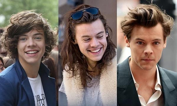 One Direction grubunda müzik kariyerine adım atan Harry Styles, saçları ile genç kızların favorisiydi.