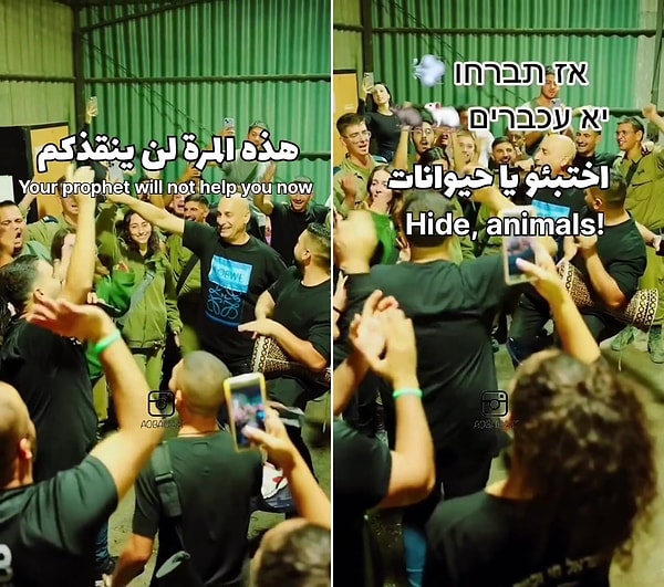 Gazze'yi havadan bombalayıp, kara harekatı ile de ablukaya alan İsrailli askerin darbuka ve müzik eşliğinde eğlendiği anlar ise sosyal medyada tepki çekti.