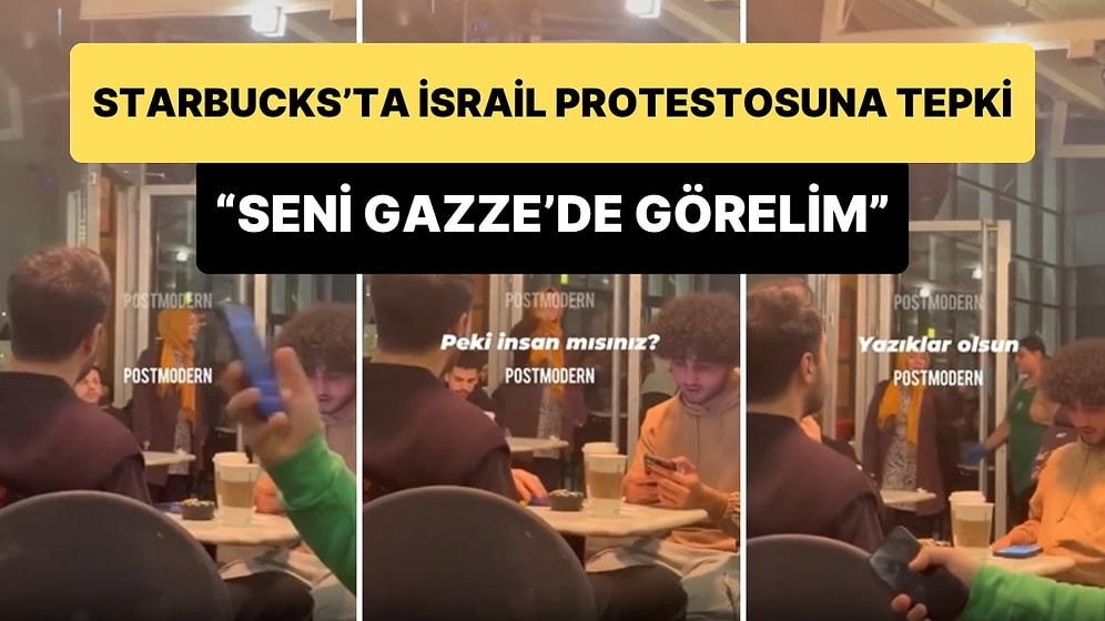 Starbucks Şubesine Girerek İsrail'i Ptotesto Eden Kadına Tepki: 'Abla Hemen Filistin'e, Seni Gazze'de Görelim'