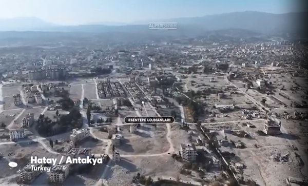 O deprem felaketinin büyük bir yıkıma neden olduğu Hatay'ın son hali ise drone ile havadan görüntülendi.